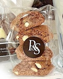 Coffee and chocolate gift bag. Italian biscotti biscuits