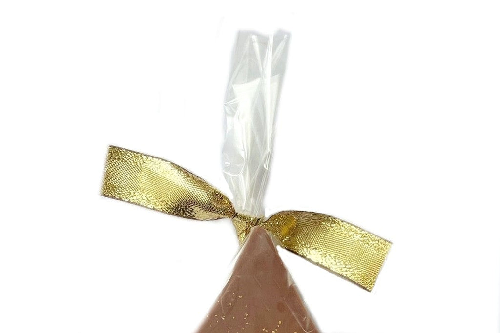 Easter egg bar tied with a gold ribbon bow