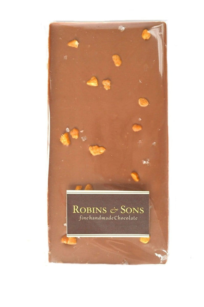 Easter gIft Bag - milk chocolate bar topped with salted caramel pieces and sea salt flakes